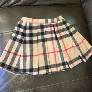 Burberry Nova Check Pleated Wool Skirt girls 4